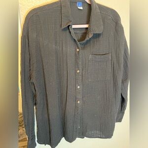 Old Navy Black Gauze L Shirt